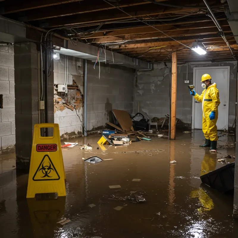 Flooded Basement Electrical Hazard in Conover, NC Property