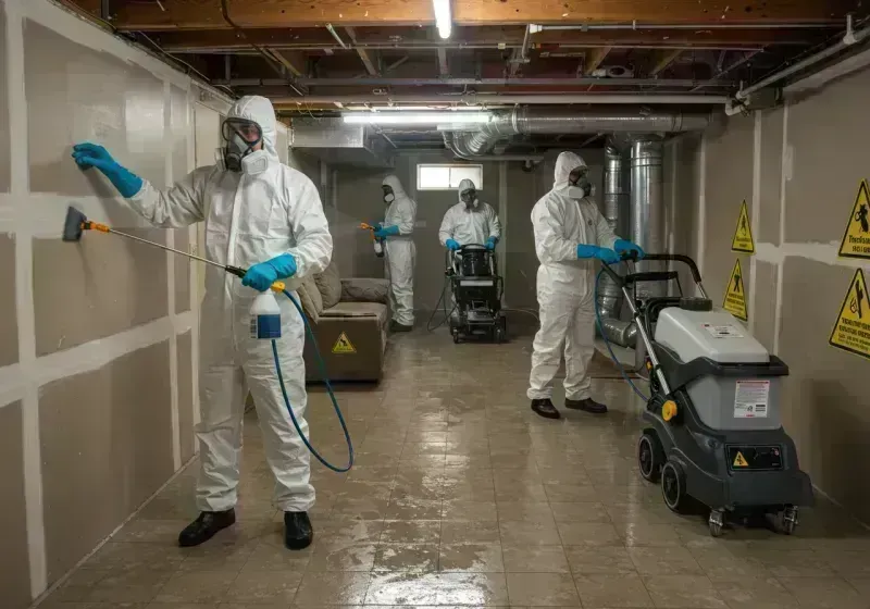 Basement Moisture Removal and Structural Drying process in Conover, NC